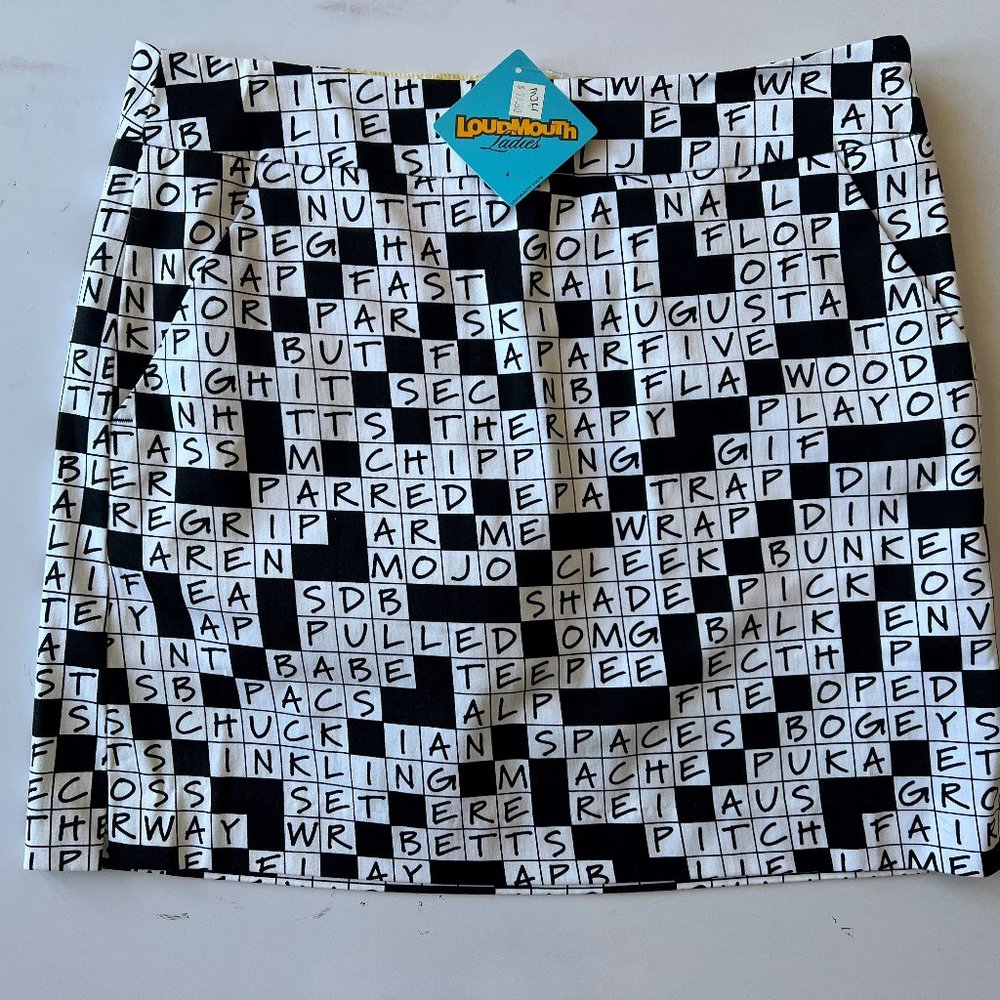 Loudmouth Ladies Golfword Puzzle Skort Size 4 NWT